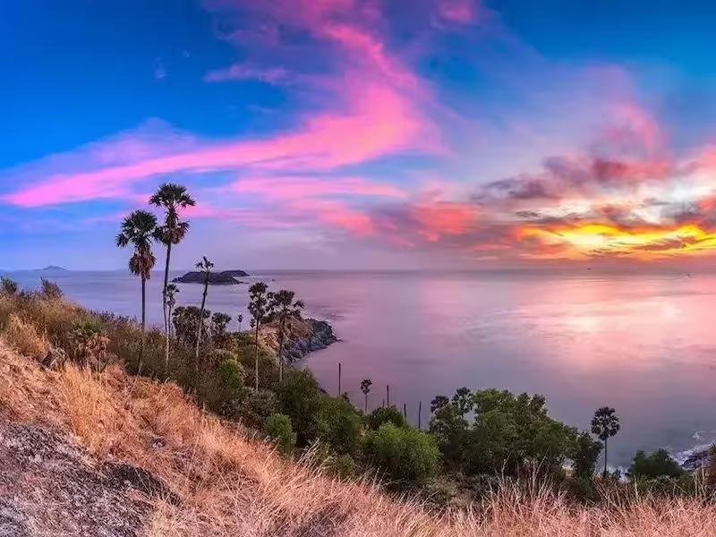 Breathtaking sunset view from Phrom Thep Cape, the southernmost point of Phuket Island