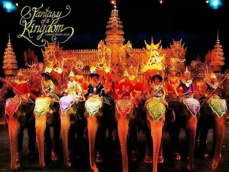 Dancer in an elaborate traditional Thai costume at the Phuket FantaSea show