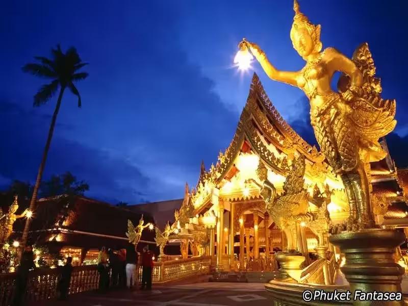 Magician performing illusions on stage at the Phuket FantaSea show