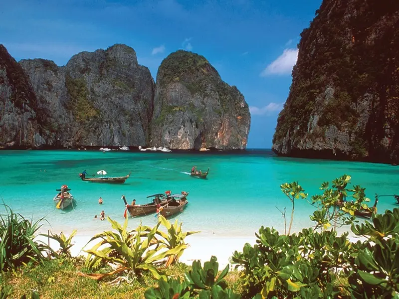 Maya Bay, Phi Phi Islands - Famous beach from 'The Beach' movie (2000) with Leonardo DiCaprio