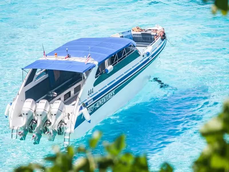 Modern speedboat for Similan Islands tours, ready for adventure